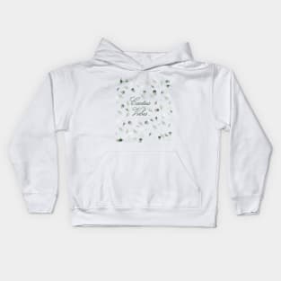 Cactus-vibes cactus leaves greenwhite tropic pattern Kids Hoodie